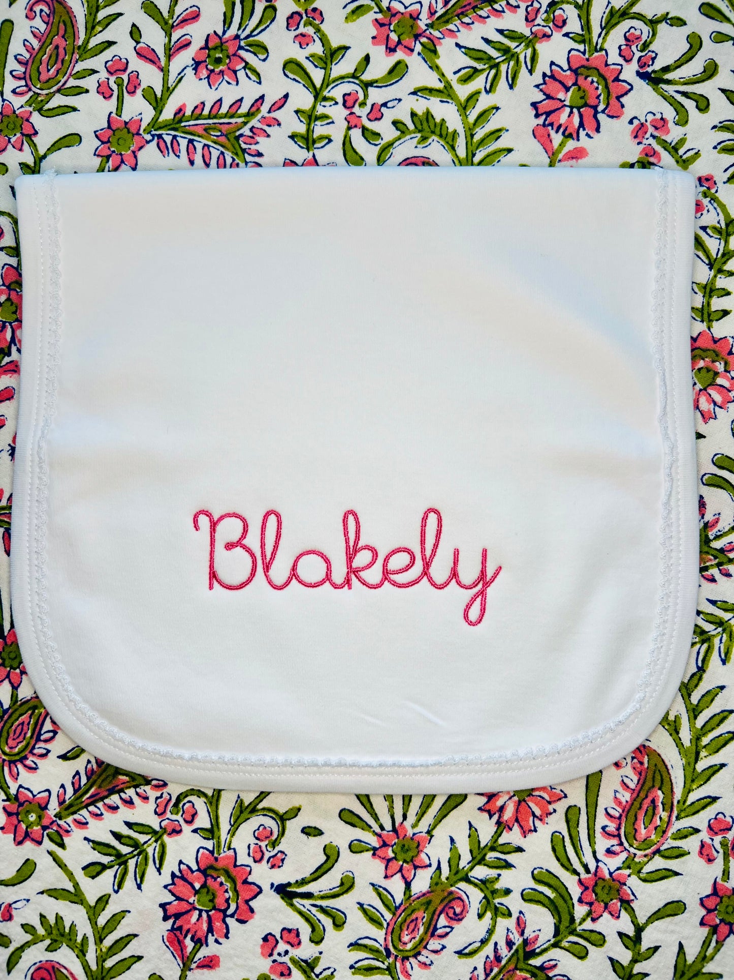 Picot Trim Burp Cloth