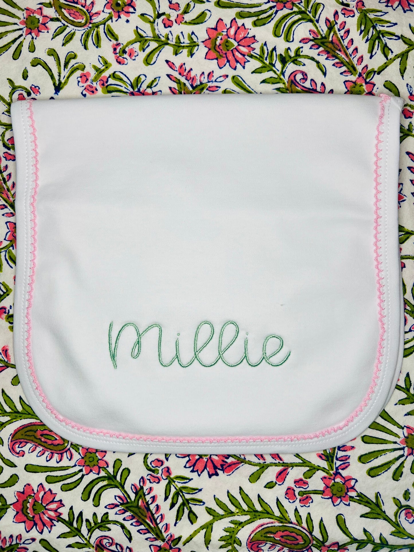 Picot Trim Burp Cloth