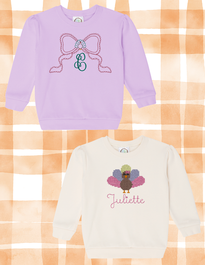 Thanksgiving Puff Sleeve Sweatshirt