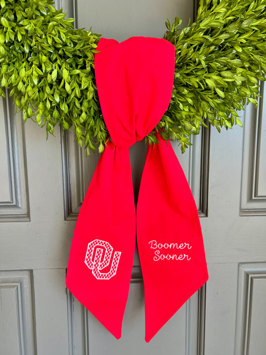 Red OU Wreath Sash